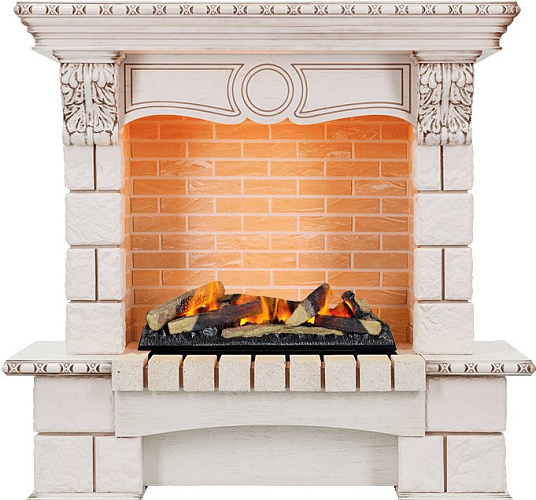 Dimplex Pierre Luxe очаг Cassette 600 LNH-INT (с дровами) слоновая кость/шампань угловой_0